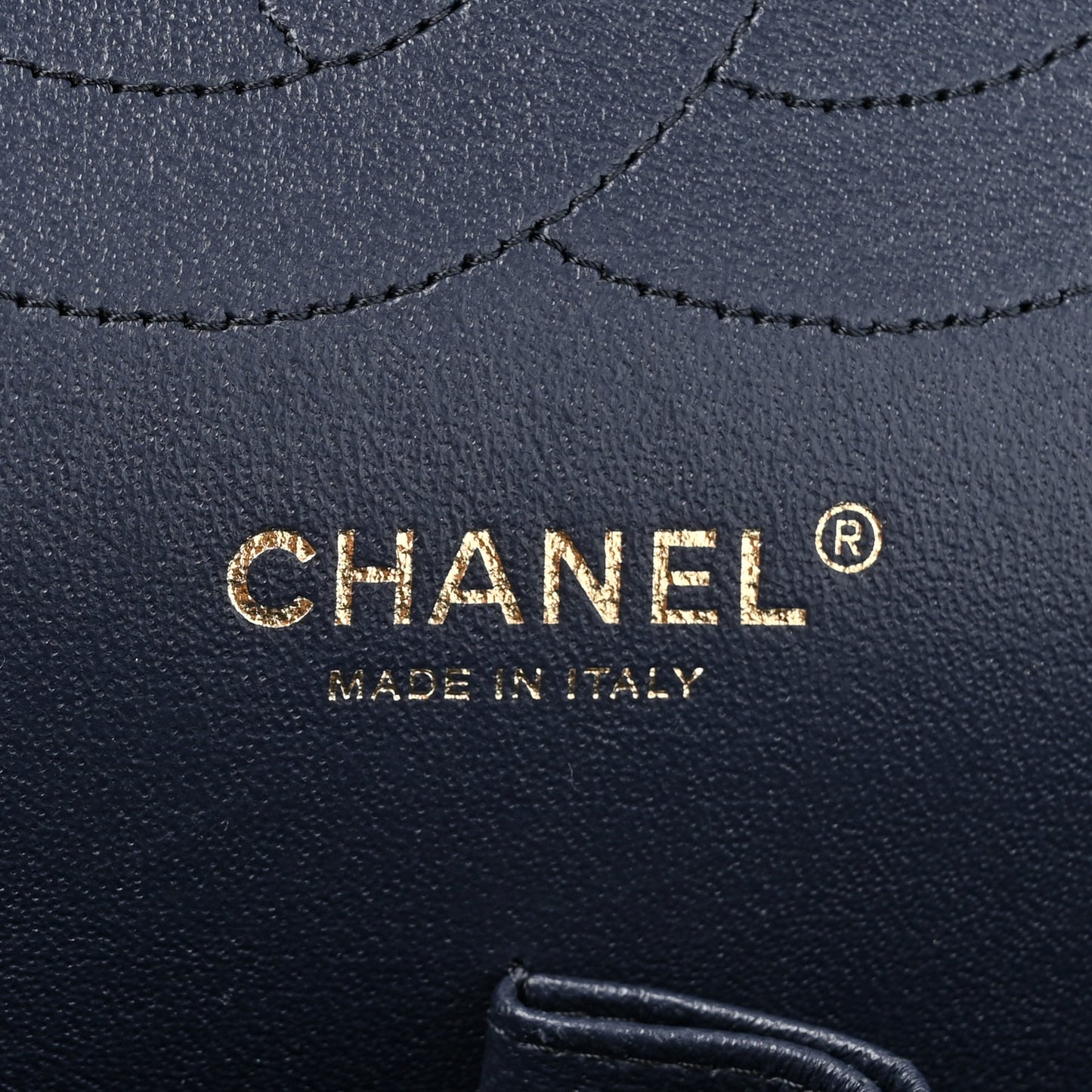 Caviar Quilted Jumbo Double Flap Navy