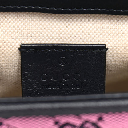 Gucci Monogram Multicolor Matelasse Diagonal Mini GG Marmont Top Handle Shoulder Bag Pink Blue 10 of 23