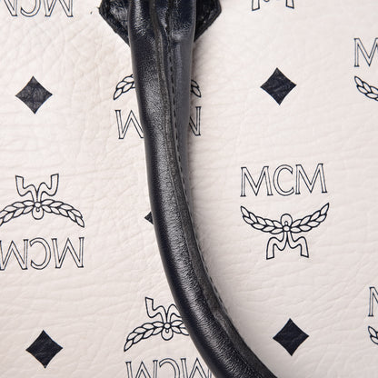MCM Visetos Shopper Tote White 24 of 25