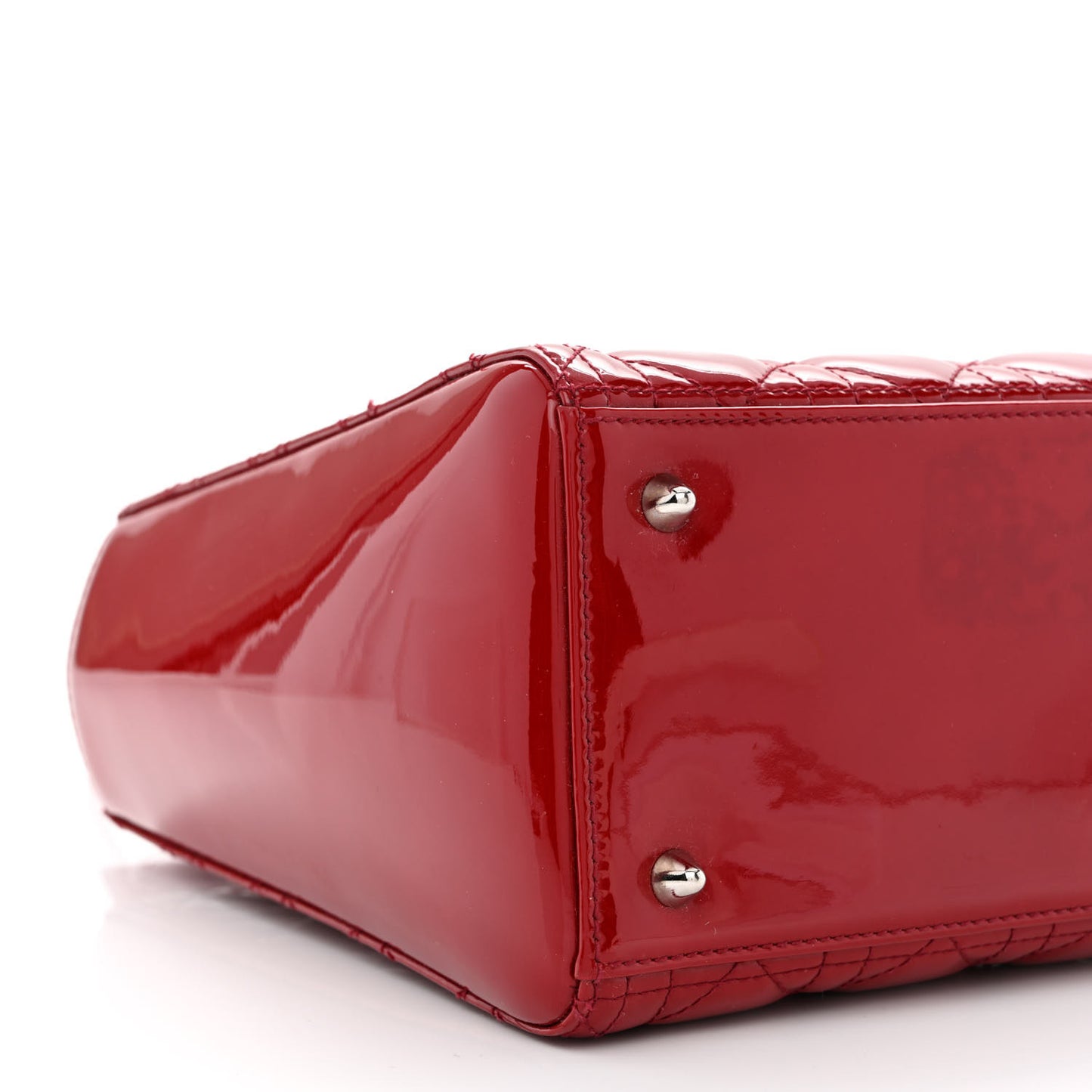 Patent Cannage Medium Lady Dior Red