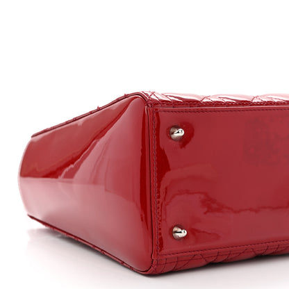 Christian Dior Patent Cannage Medium Lady Dior Red 9 of 11