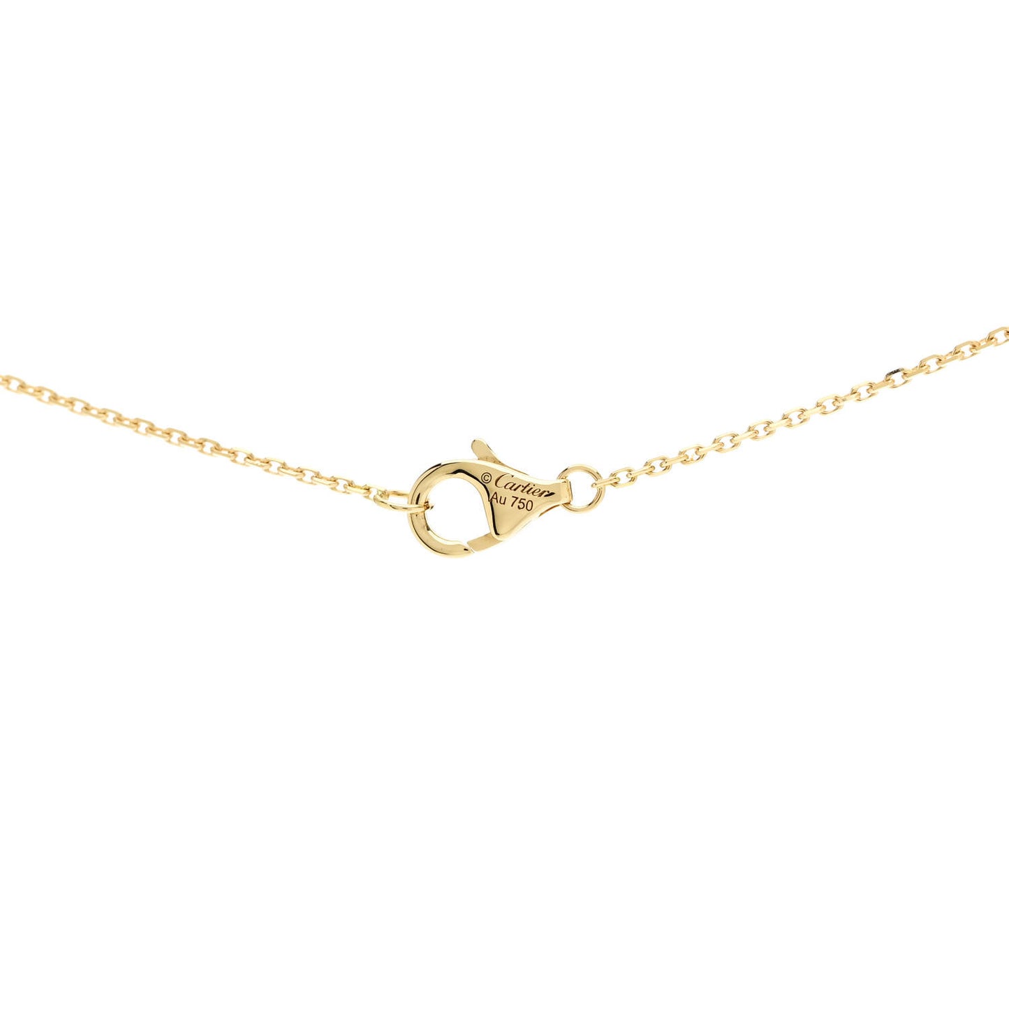 18K Yellow Gold Diamond Mother of Pearl XS Amulette de Cartier Pendant Necklace