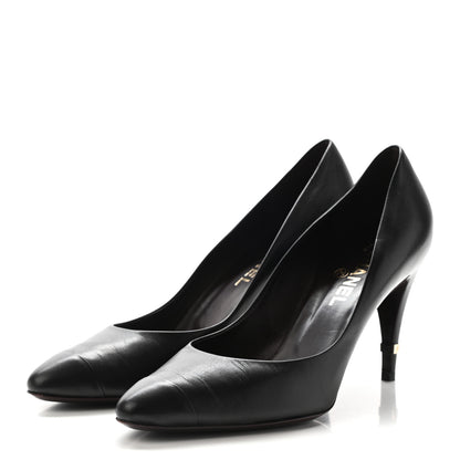 Chanel Lambskin CC Pumps 41 Black 3 of 10