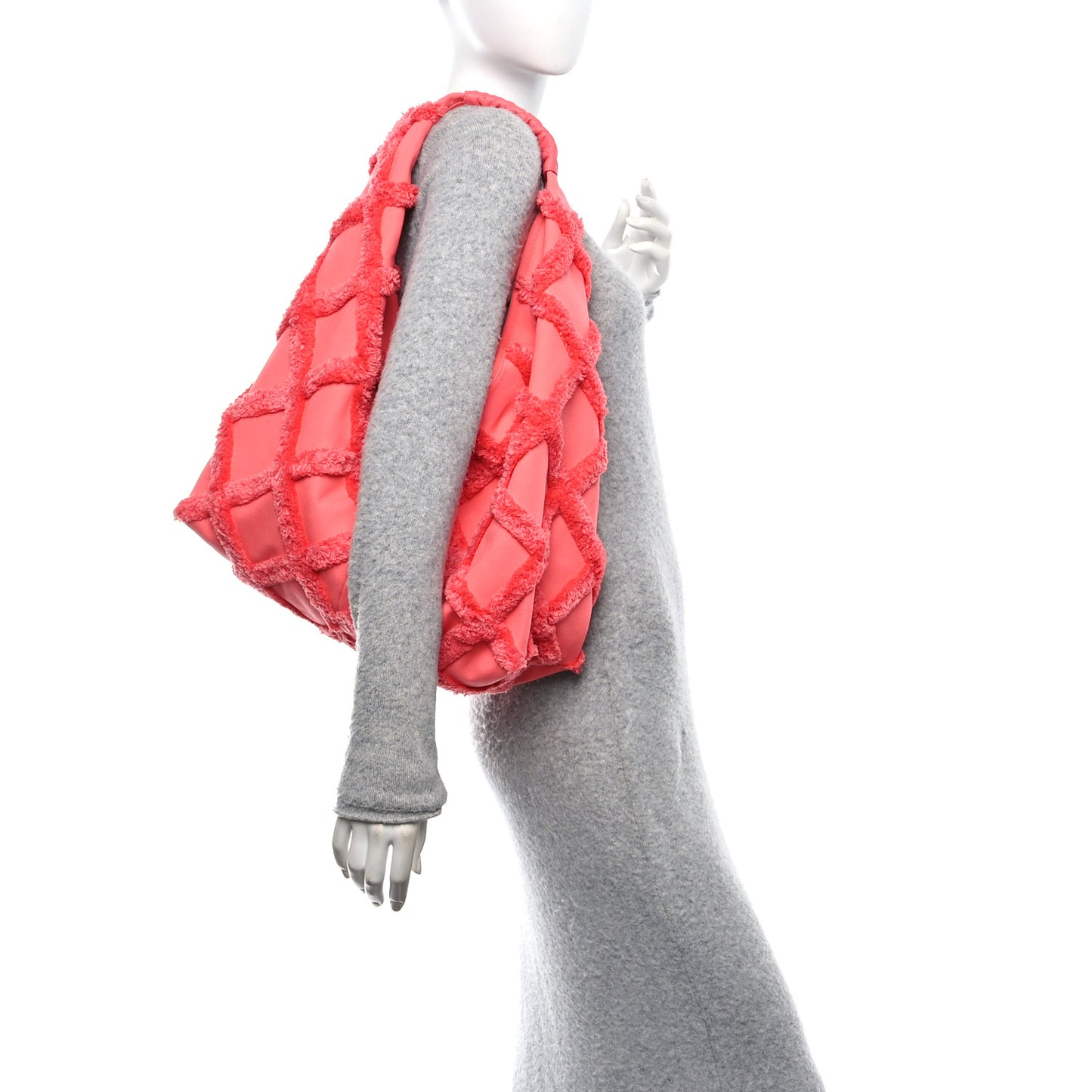 Cotton Canvas Large CC Embrace Hobo Coral