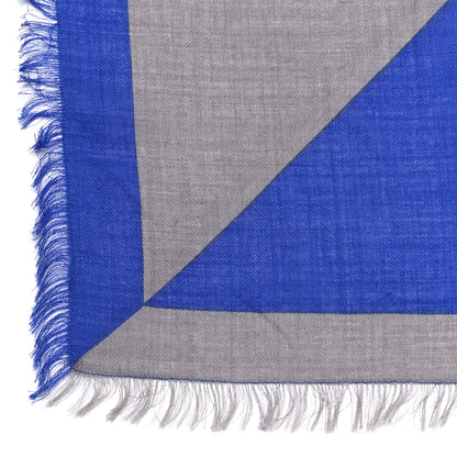 Fendi Silk Wool Fringe Monster Scarf Blue 4 of 5