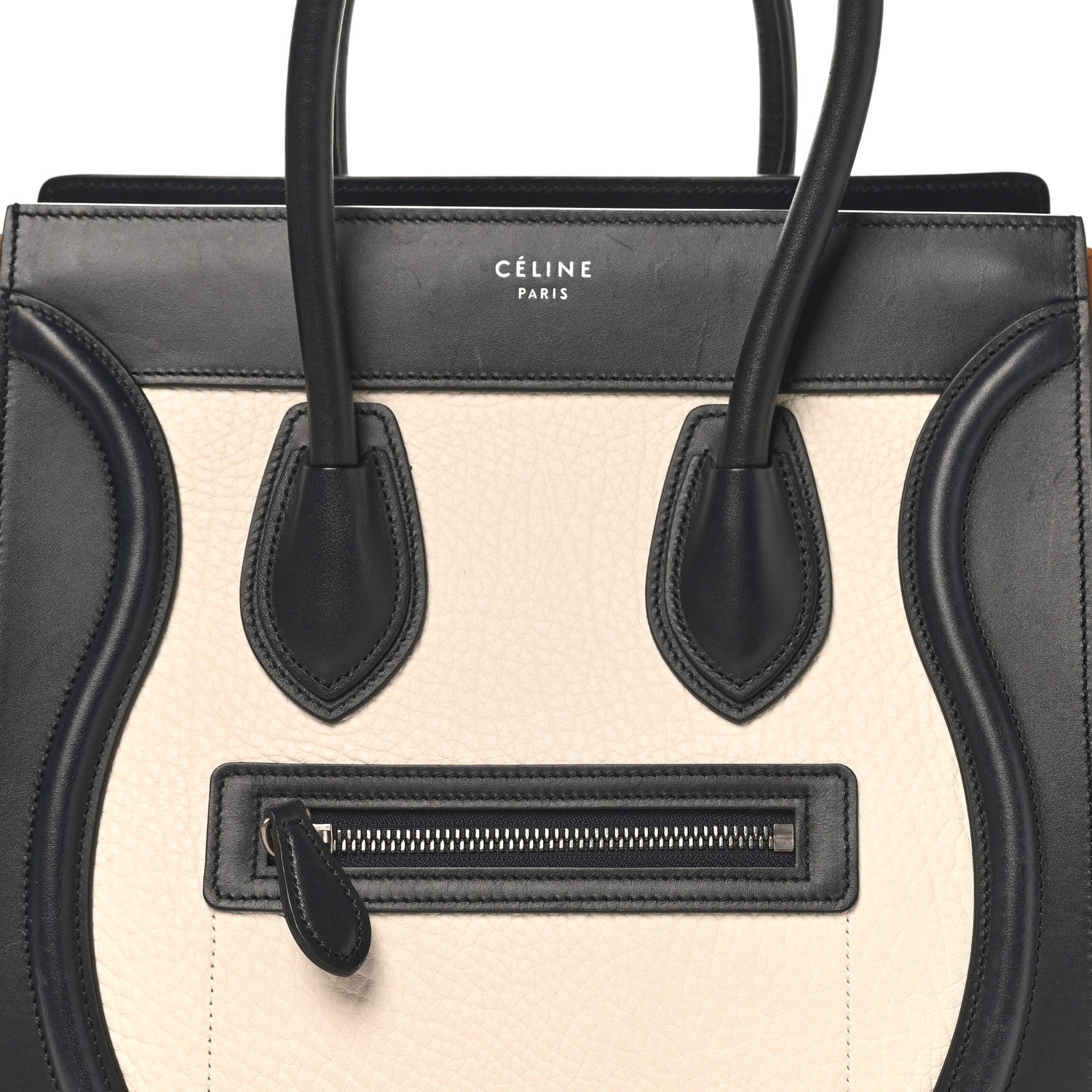 Celine Baby Grained Calfskin Nubuck Micro Tri-Color Luggage White 6 of 8