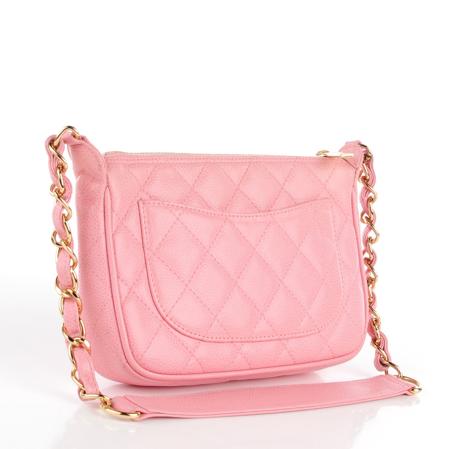 Caviar Quilted Pochette Pink