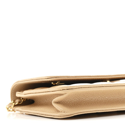 Chanel Caviar Quilted Wallet on Chain WOC Beige 10 of 12