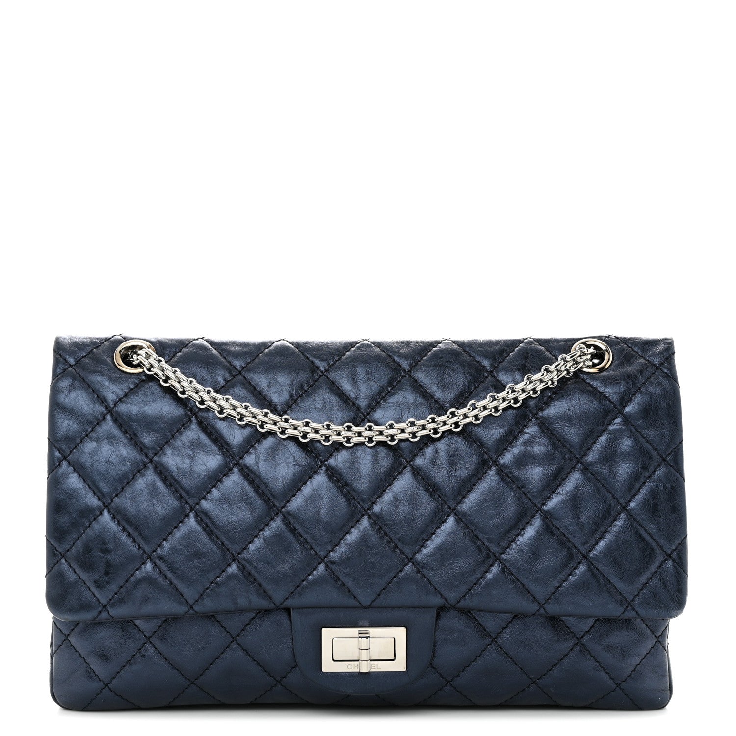Chanel Metallic Aged Calfskin Quilted 2.55 Reissue 227 Flap Blue 1 of 12