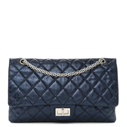 Chanel Metallic Aged Calfskin Quilted 2.55 Reissue 227 Flap Blue 1 of 12