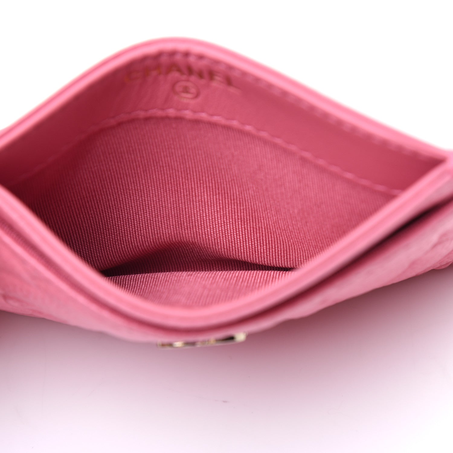 Chanel Caviar Camellia Embossed Card Holder Pink 5 of 14