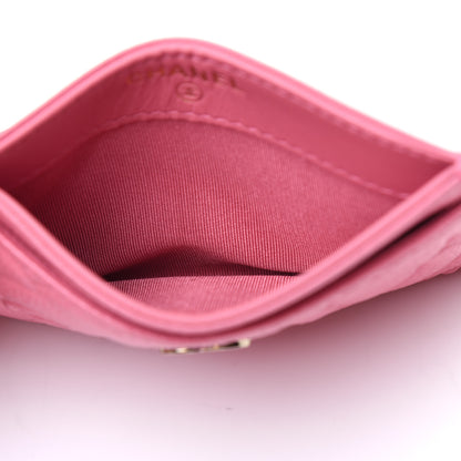 Chanel Caviar Camellia Embossed Card Holder Pink 5 of 14