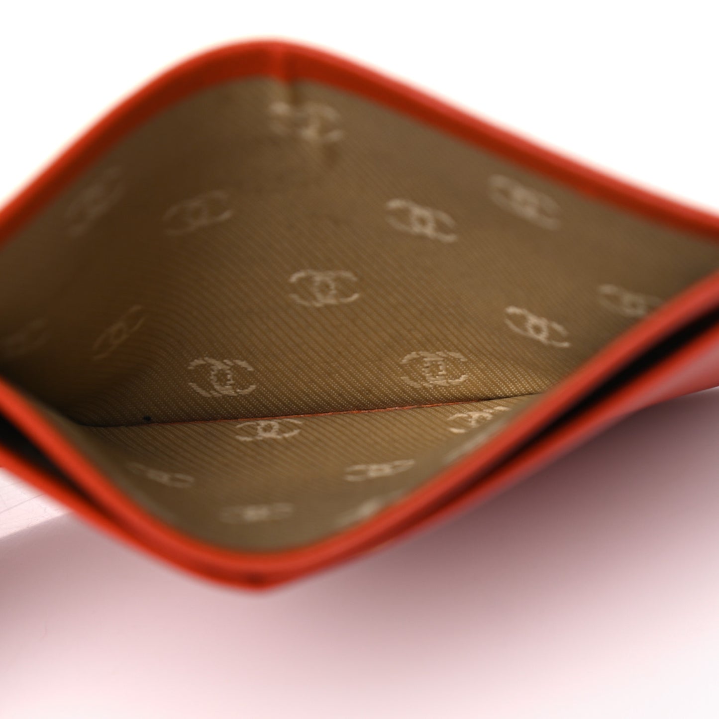 Caviar CC Button Card Holder Case Off Orange