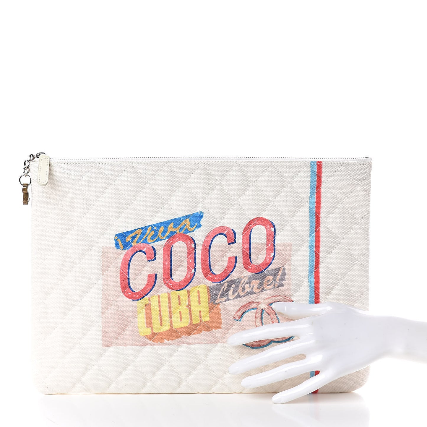 Canvas Large Coco Cuba Cosmetic Case Yellow Turquoise