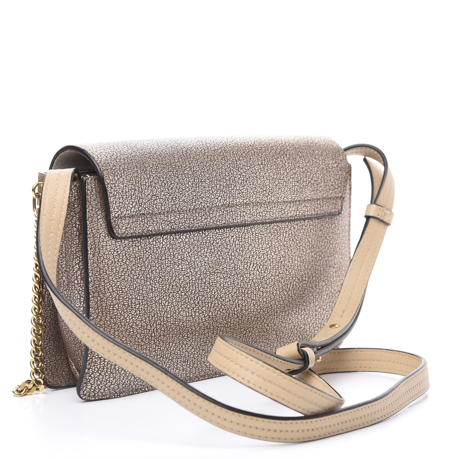 Chloe Metallic Goatskin Small Faye Shoulder Bag Gold 2 of 9