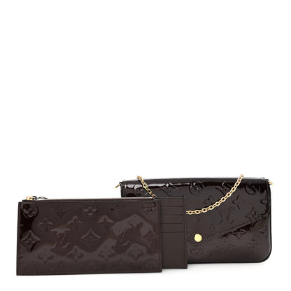 Louis Vuitton Vernis Pochette Felicie Chain Wallet Amarante 3 of 11