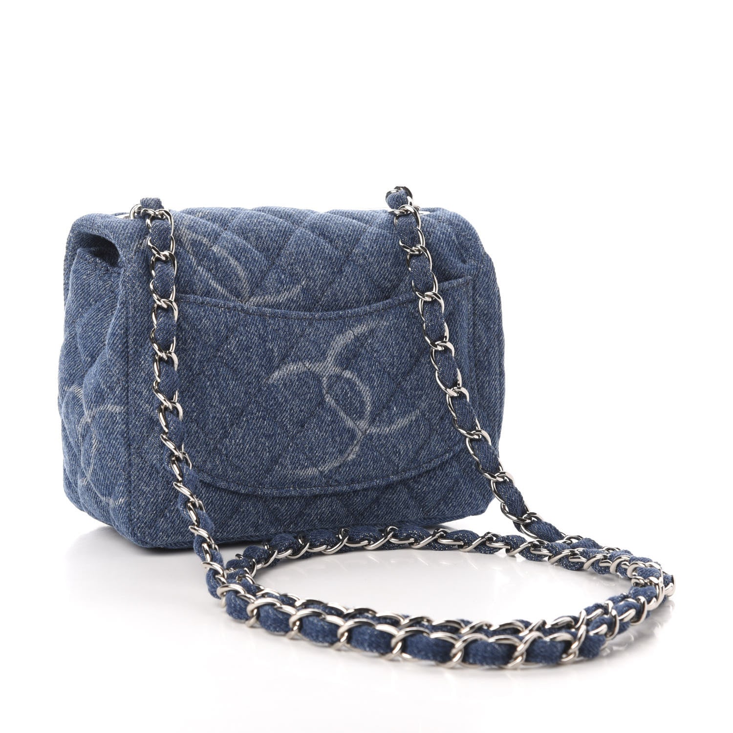 Chanel Denim CC Quilted Mini Square Flap Blue 3 of 10