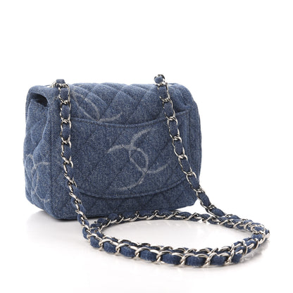 Chanel Denim CC Quilted Mini Square Flap Blue 3 of 10