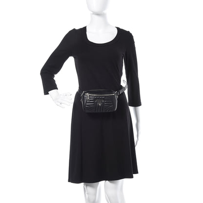 Prada Soft Calfskin Impunture Diagramme Belt Bag Black 2 of 9