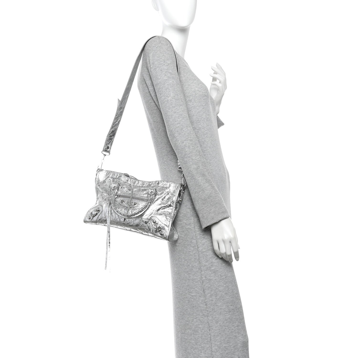 Balenciaga Metallic Agneau Silver Hardware Small Le City Silver 2 of 10