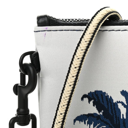 Christian Dior Technical Fabric Embroidered Palm Tree Toile De Jouy DiorTravel Multifunction Pouch Blue 14 of 14