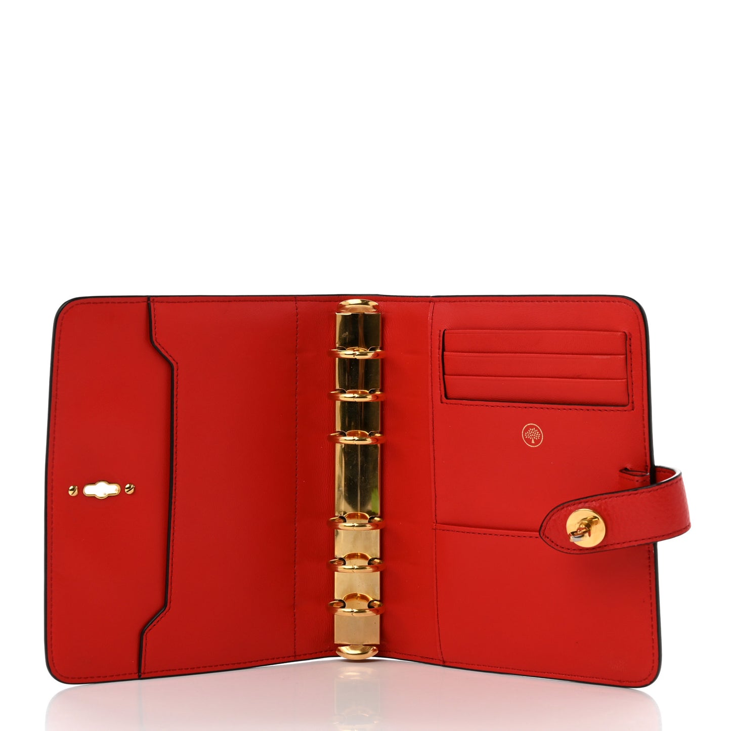 Natural Grain Calfskin Postman's Lock Agenda Red