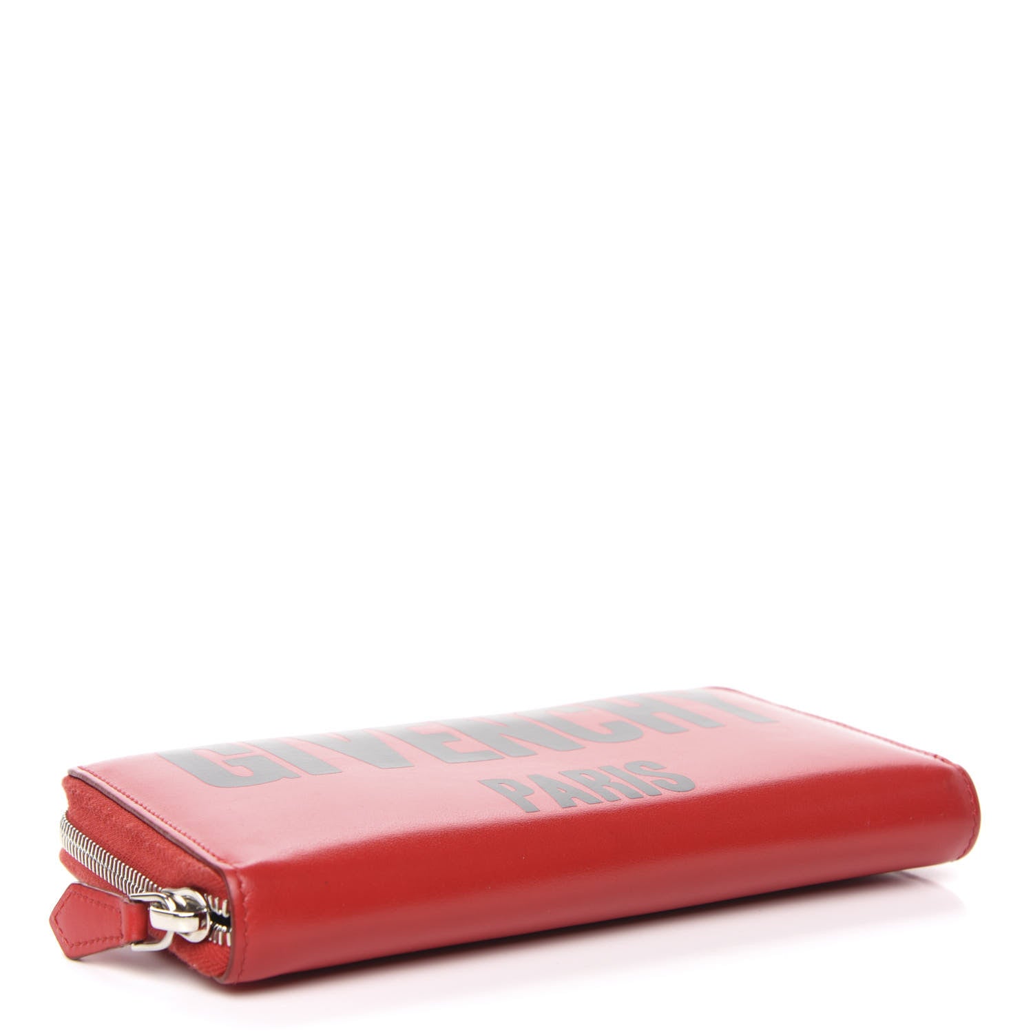 Givenchy Calfskin Logo Zip Around Wallet Red Black 4 of 7