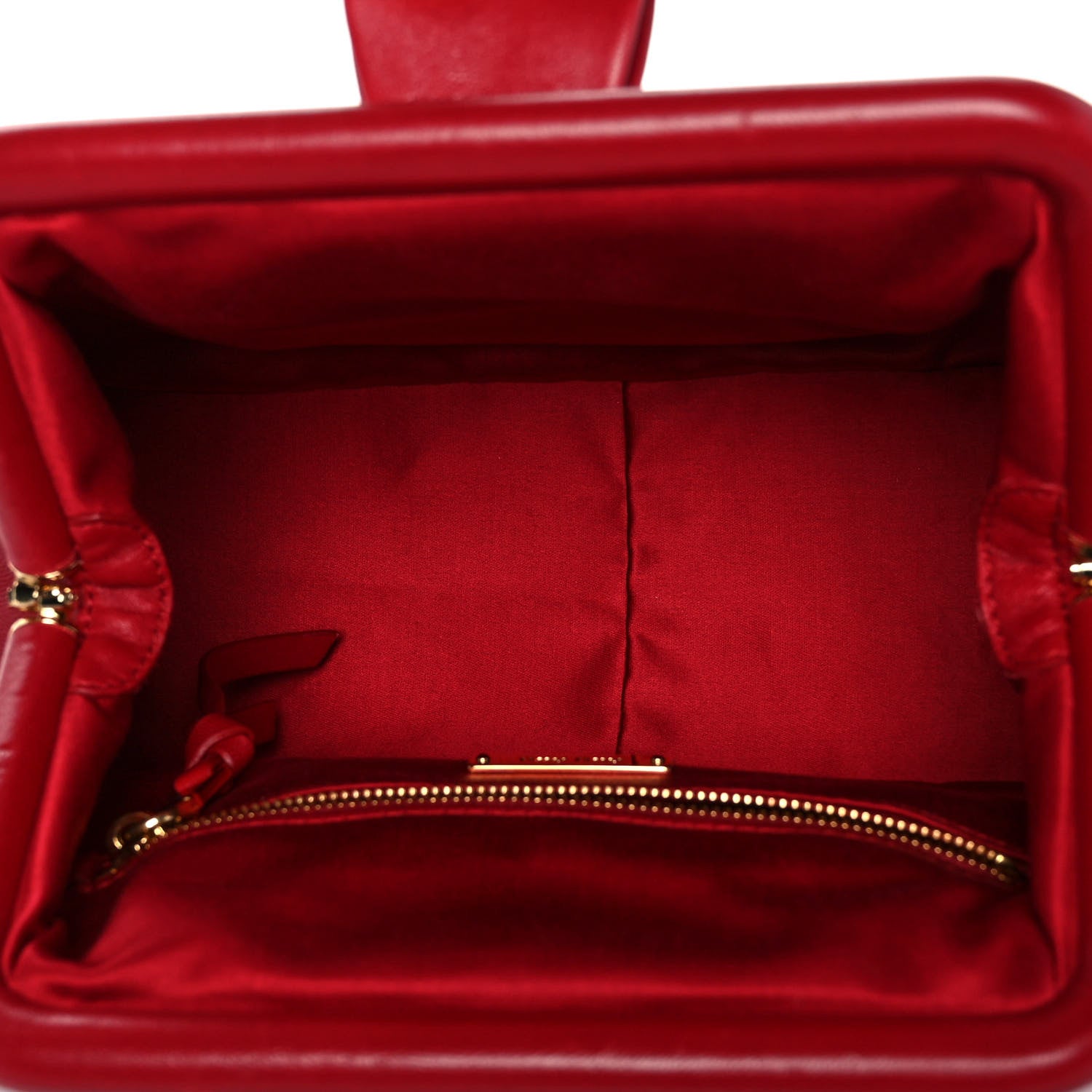 Miu Miu Nappa Frame Chain Shoulder Pouch Fuoco 4 of 8
