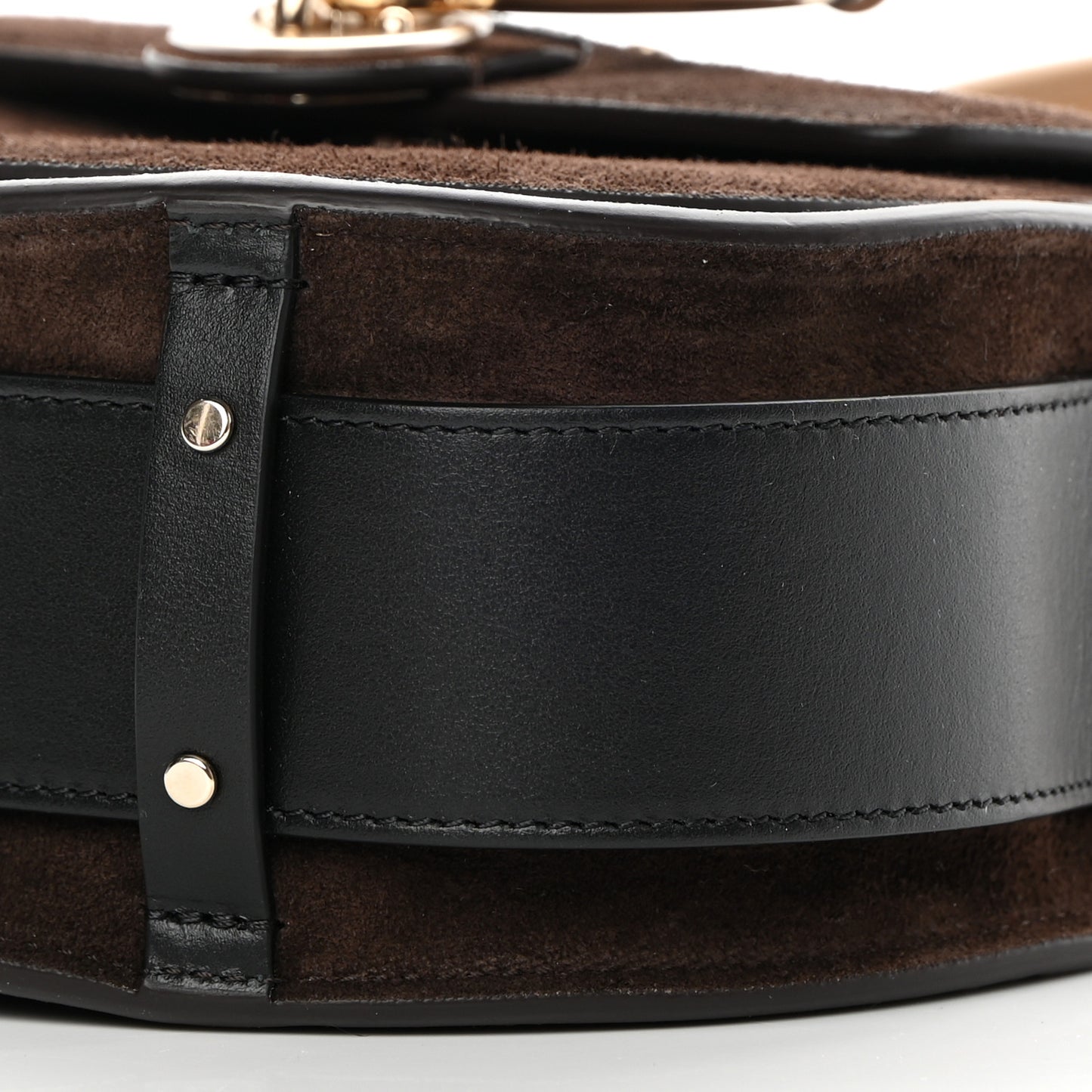 Calfskin Suede Small Tess Bag Chocolate Brown
