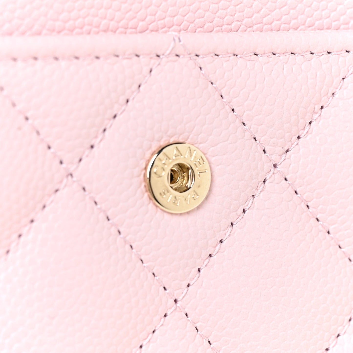 Caviar Quilted Crystal CC Large Gusset Flap Wallet Pink