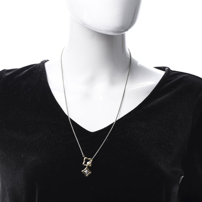 David Yurman Sterling Silver 18K Yellow Gold Pearl Quatrefoil Lariat Necklace 2 of 4