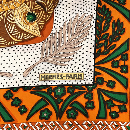 Hermes Silk Zénobie Reine De Palmyre Scarf 90 White Blue Brun 2 of 4