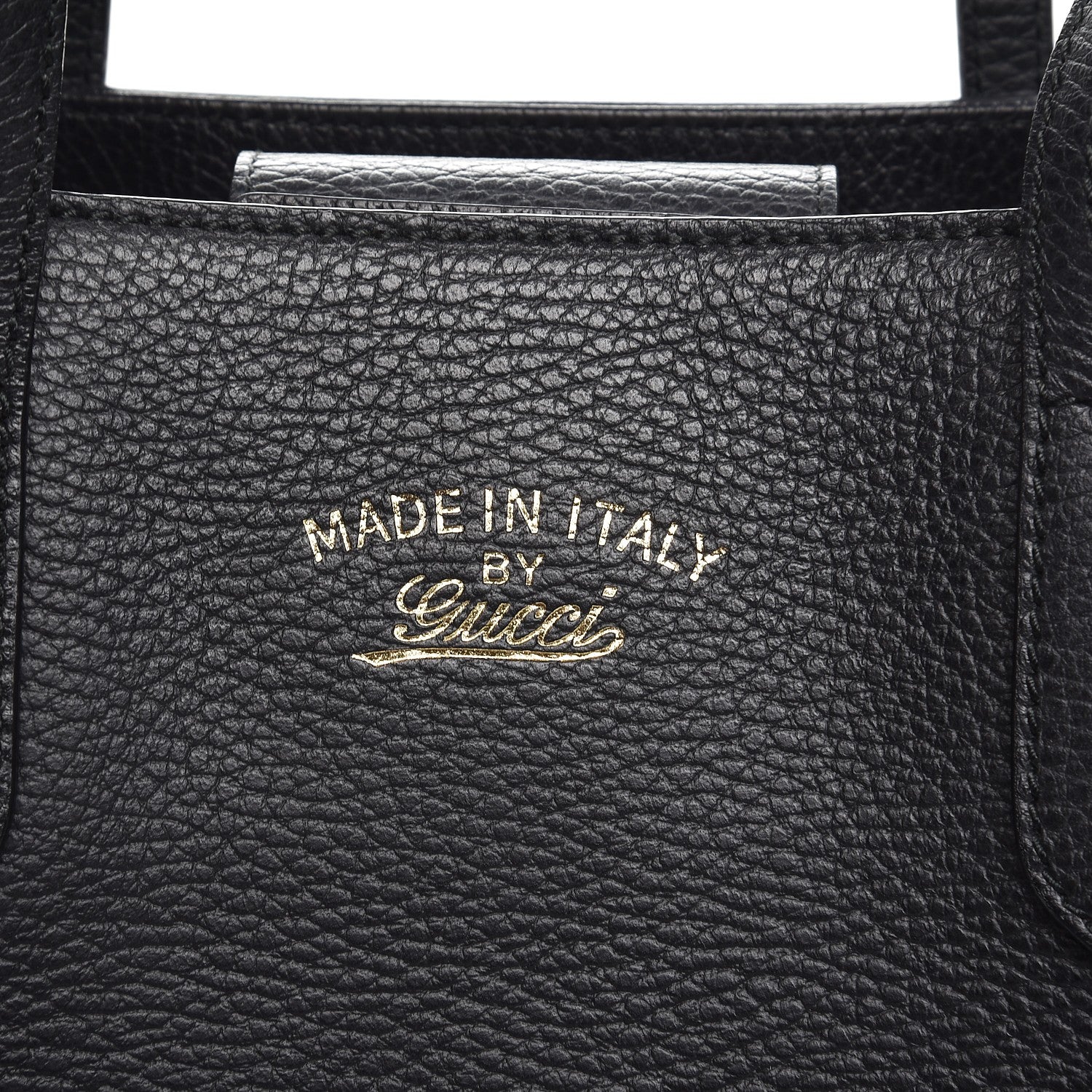 Gucci Pebbled Calfskin Small Swing Tote Black 6 of 7