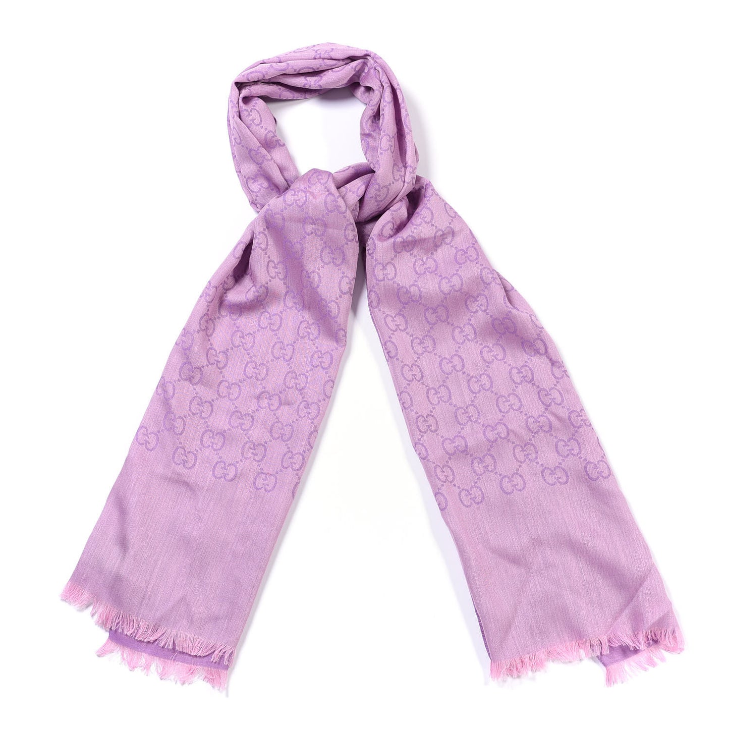 Wool Silk GG Monogram GGNat Plus Scarf Light Purple