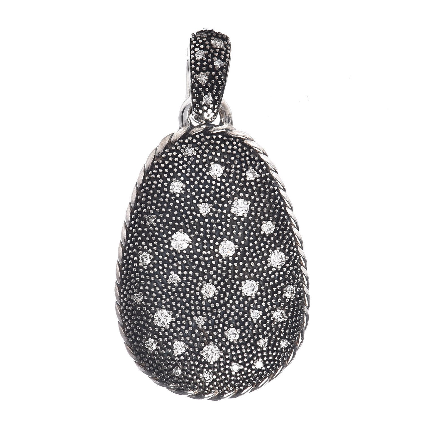Sterling Silver Diamond Midnight Melange Enhancer Pendant