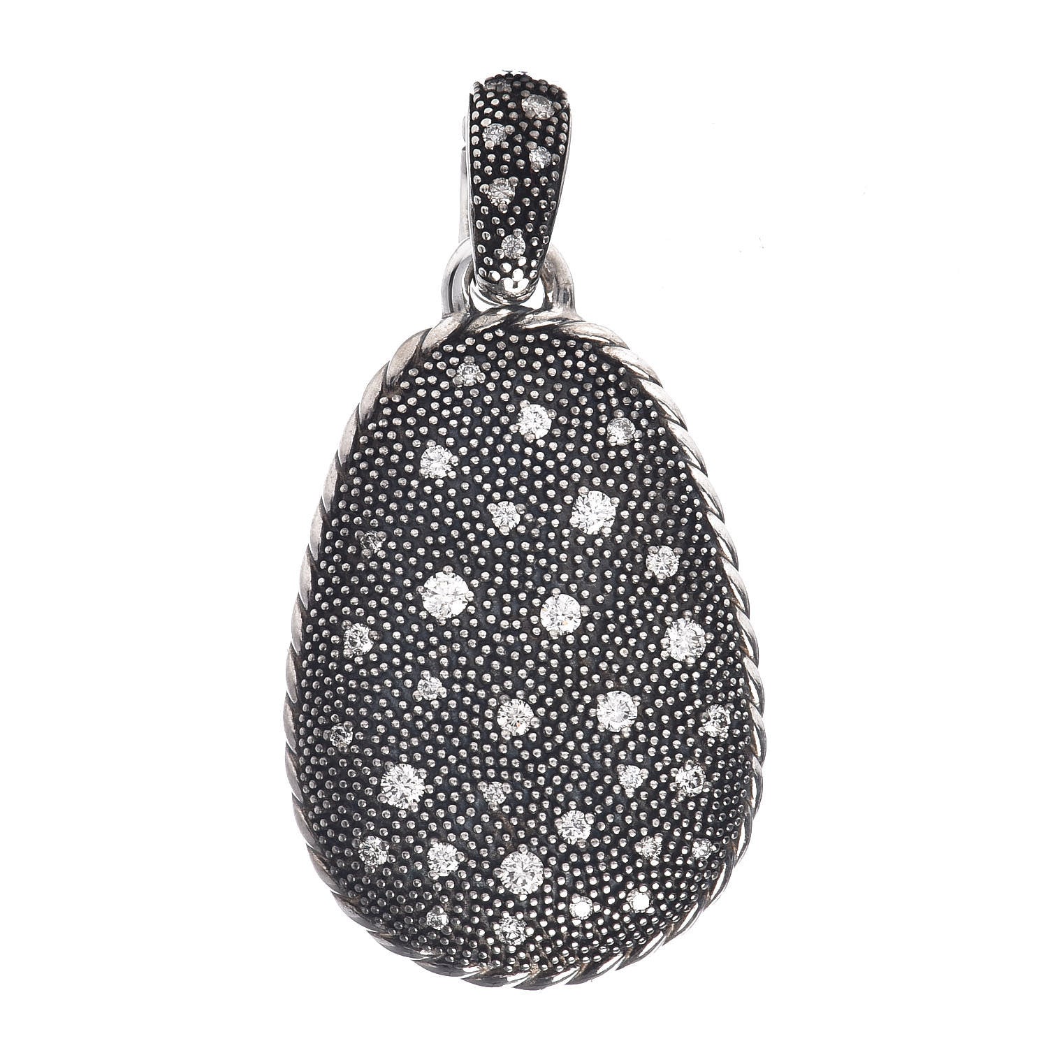 David Yurman Sterling Silver Diamond Midnight Melange Enhancer Pendant 1 of 4