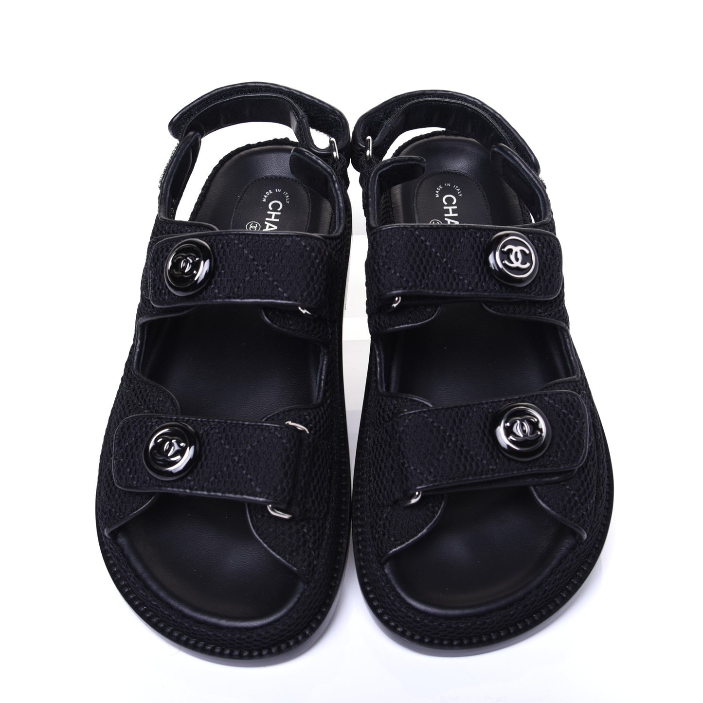 Fabric Velcro Dad Sandals 35.5 Black