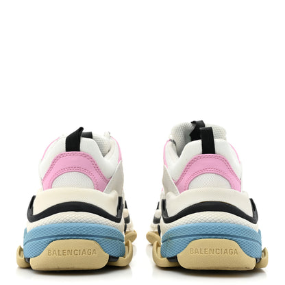 Balenciaga Fabric Mesh Washed Effect Womens Triple S Sneakers 36 Pink White Blue 4 of 13