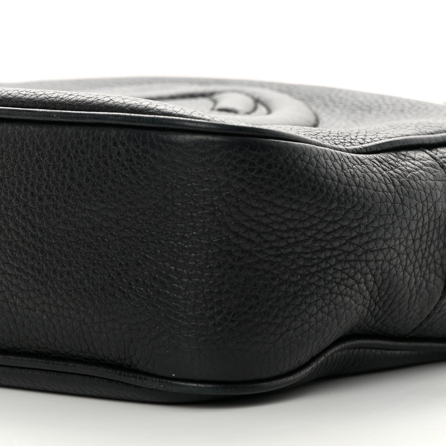 Pebbled Calfskin Small Soho Disco Bag Black