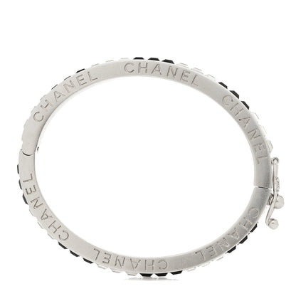 Chanel Crystal Baguette Bangle Silver Black 5 of 6