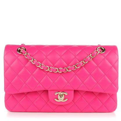 Chanel Lambskin Quilted Medium Double Flap Dark Pink 1 of 8