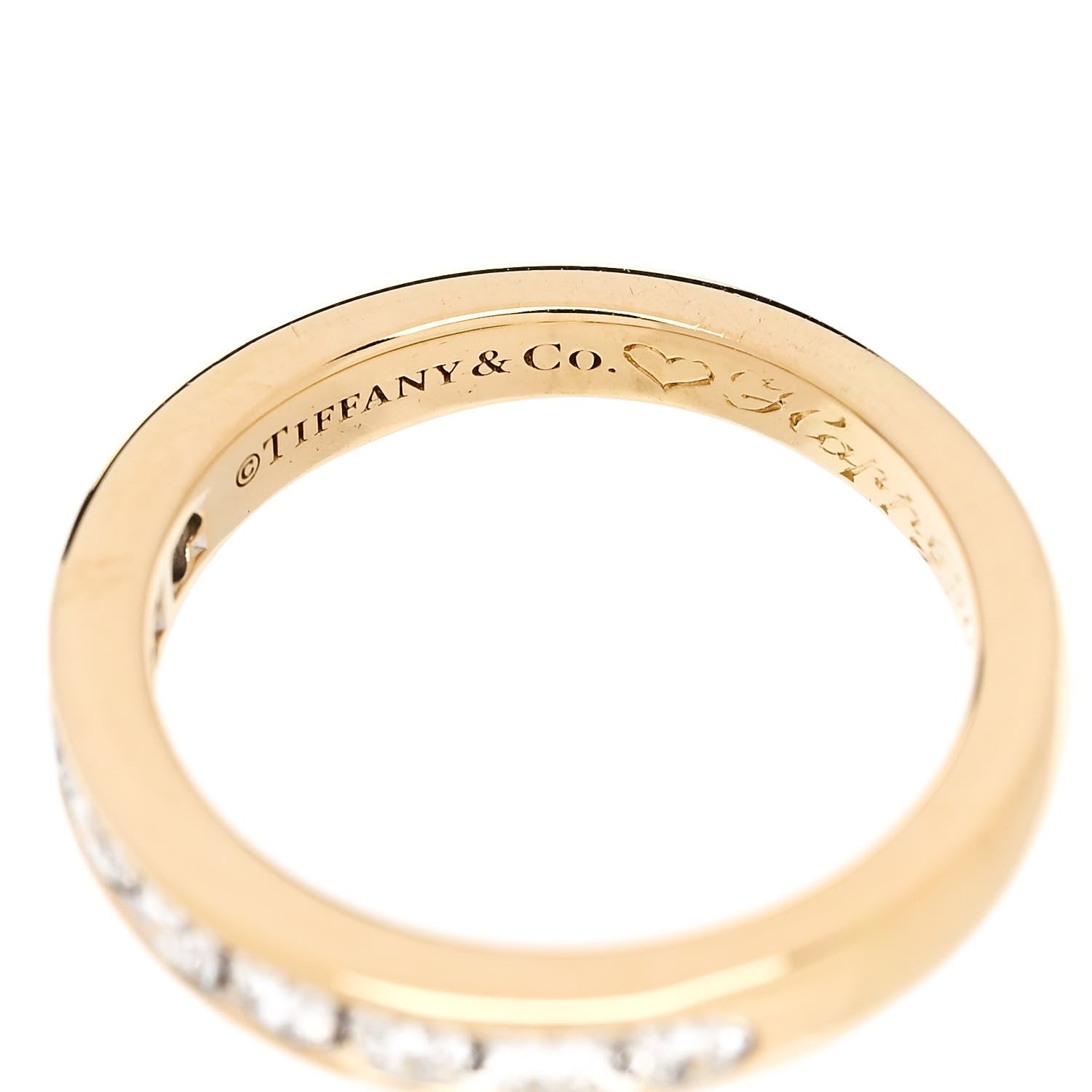 Tiffany 18K Yellow Gold 3mm Half Circle Channel-Set Band Ring 44 3 4 of 7