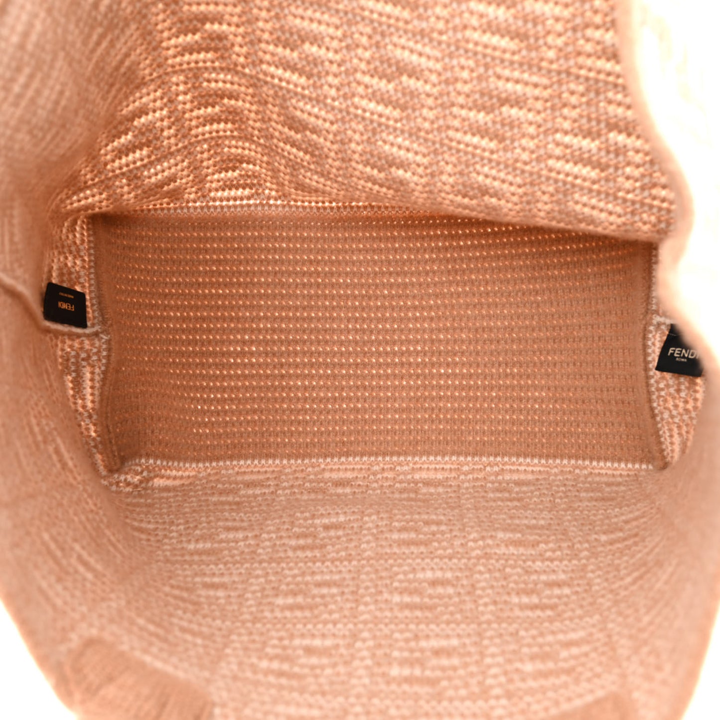 Cashmere Knit FF Large Shopper Tote Cammello