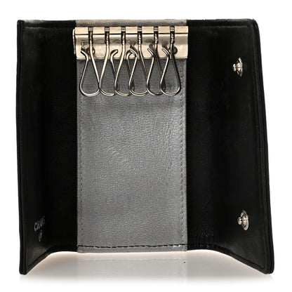 Chanel Lambskin Camellia Embossed 6 Key Holder Black 5 of 8