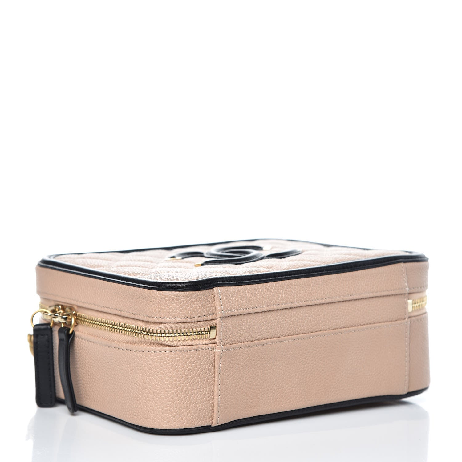 Chanel Caviar Quilted Medium CC Filigree Vanity Case Beige Black 4 of 9
