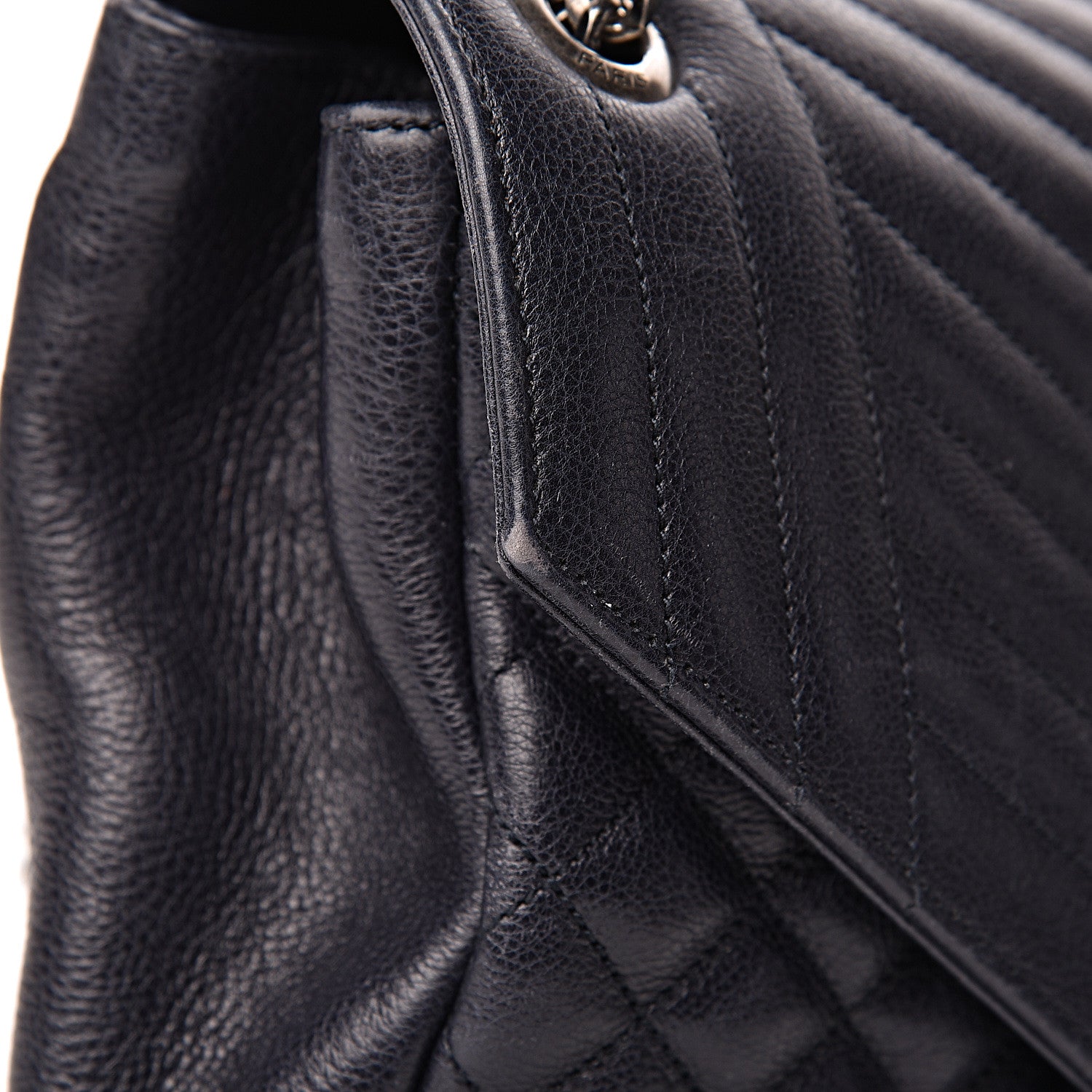 Saint Laurent Calfskin Mixed Matelasse Triquilt Large Monogram Envelope Satchel Deep Marine 22 of 25