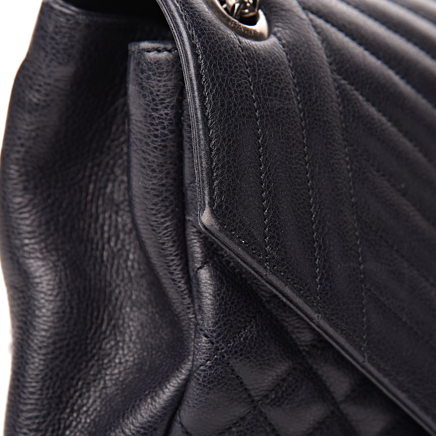 Calfskin Mixed Matelasse Triquilt Large Monogram Envelope Satchel Deep Marine