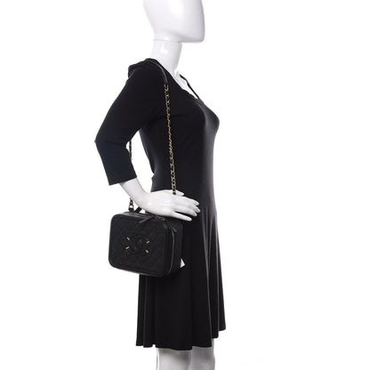 Chanel Caviar Quilted Medium CC Filigree Vanity Case Black 2 of 10