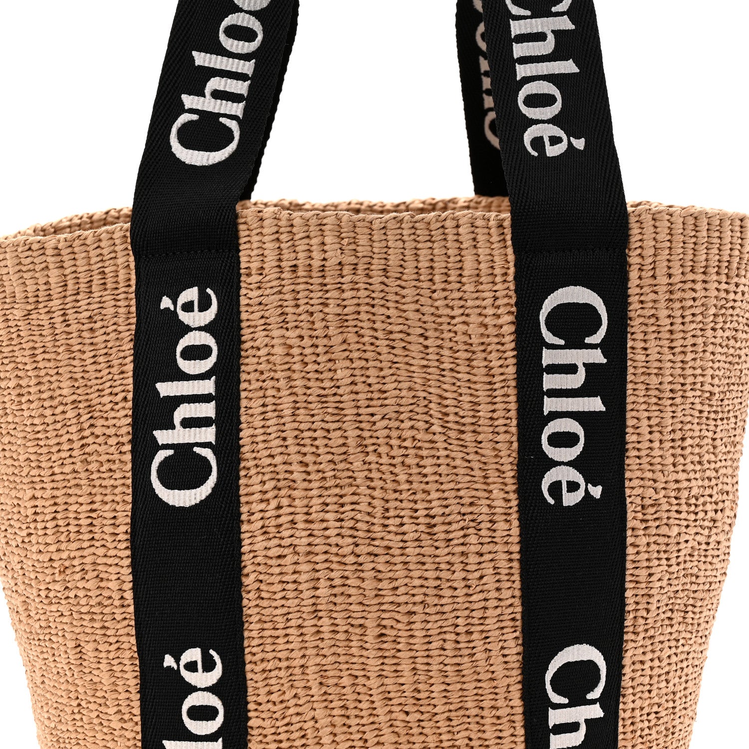 Chloe X MIFUKO Raffia Large Woody Basket Bag Black Beige 8 of 10