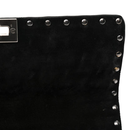 Valentino Garavani Craquele Nappa Medium Rockstud Spike Shoulder Bag Black 11 of 15